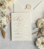 Zaproszenia ślubne Złote Glamour Minimalistyczne  Złote Zaproszenia Ślubne,  Proste  Złocone Zaproszenia na Ślub  Zaproszenie ślubne  8