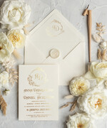 Zaproszenia ślubne Złote Glamour Złote zaproszenia ślubne robione na zamówienie, luksusowe wesele proste złocone zaproszenie ślubne3