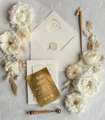 Zaproszenia ślubne Złote Glamour Złote zaproszenia ślubne robione na zamówienie, luksusowe wesele proste złocone zaproszenie ślubne5