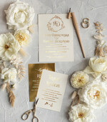Zaproszenia ślubne Złote Glamour Złote zaproszenia ślubne robione na zamówienie, luksusowe wesele proste złocone zaproszenie ślubne6