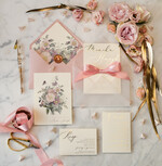 Zaproszenia ślubne Złote Glamour oryginalne błyszczące zaproszenia ślubne w stylu glamour z motywem kwiatowym   0