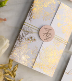 Zaproszenia ślubne Złote Glamour złote zaproszenia ślubne bogato zdobione motywy kwiatowe idealne na letni ślub1