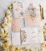 Zaproszenia ślubne Złote Glamour złote zaproszenia ślubne bogato zdobione motywy kwiatowe idealne na letni ślub15