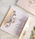 Zaproszenia ślubne Złote Glamour złote zaproszenia ślubne bogato zdobione motywy kwiatowe idealne na letni ślub23