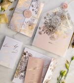 Zaproszenia ślubne Złote Glamour złote zaproszenia ślubne bogato zdobione motywy kwiatowe idealne na letni ślub28