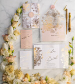 Zaproszenia ślubne Złote Glamour złote zaproszenia ślubne bogato zdobione motywy kwiatowe idealne na letni ślub0