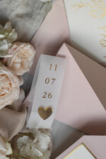 Zaproszenia ślubne Złote Glamour eleganckie złote zaproszenia ślubne, delikatne zaproszenie na ślub, zaproszenie ślubne w stylu glamour, złote litery na zaproszeniach ślubnych, zaproszenia ślubne składane w kopertę 9