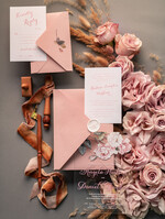 Zaproszenia ślubne Złote Glamour nowoczesne zaproszenia ślubne druk UV na akrylu idealne na wesele w pałacu 17