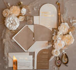 Zaproszenia ślubne Złote Glamour welurowe zaprosznia ślubne, zaproszenia na ślub z kieszonką, eleganckie zaproszenia slubne, złote zaproszenia na slub, beżowe zaproszenia ślubne3