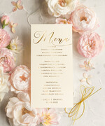 Menu glamour menu ślubne z planem posiłków, złocone i eleganckie menu weselne, dekoracja stołu weselnego menu 1