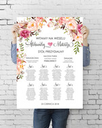 Plany stołów plan stołu plakat  powitanie gości na sali ślubnej i plan stołów0