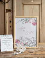 Księgi wpisów gości Rama książka na ślub na wpisy gości weselnych, rama na wrzucane serduszka0