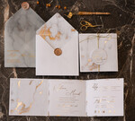 Zestawy Próbkowe próbki zaproszeń zaproszenia ślubne składane próbki złote świecące litery zestaw 0