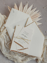 Zestawy Próbkowe próbki zaproszeń Próbka zaproszenia ślubne z tłoczeniem, Serwis Próbkowy minimalistyczne zaproszenie na ślub złocone, suchy przetłok złocone zaproszenie na ślub cywilny perły2