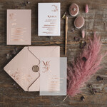 Zestawy Próbkowe próbki zaproszeń próbka zaproszenia ślubnego świecące litery różowe złoto delikatne zaproszenia ślubne przeźroczysta kalka0