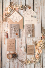 Zaproszenia ślubne Rustykalne i Natura rustykalne zaproszenia ślubne z naturalną gipsówką ekologiczny papier zaproszenia na ślub gipsówka i koperta z kalki0