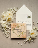 Zaproszenia ślubne Rustykalne i Natura drewniane zaproszenia na ślub rustykalne kwiatowe wzory 5