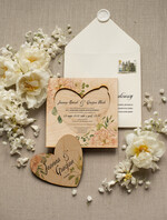 Zaproszenia ślubne Rustykalne i Natura drewniane zaproszenia na ślub rustykalne kwiatowe wzory 6