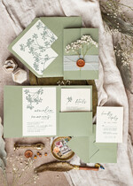 Zaproszenia ślubne Rustykalne i Natura rustykalne zaproszenia ślubne, zaproszenia z suszoną gipsówką w stylu rustykalnym, zielone zaproszenia slubne, zaproszenia ślubne z gipsówką 3