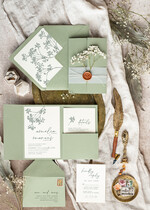 Zaproszenia ślubne Rustykalne i Natura rustykalne zaproszenia ślubne, zaproszenia z suszoną gipsówką w stylu rustykalnym, zielone zaproszenia slubne, zaproszenia ślubne z gipsówką 4