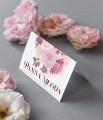 Winietki rustykalne ślubne wizytówki winietki na stół weselny, rustykalne winietki z kwiatami, rozsadzenie gości na weselu 1