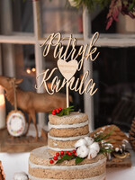 Figurki na tort / cake topper statuetki drewniane ozdoby na tort ślubny   2