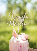 Figurki na tort / cake topper statuetki drewniane ozdoby na tort weselny   1
