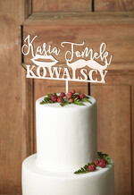 Figurki na tort / cake topper statuetki drewniane ozdoby na tort ślubny   1