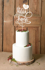Figurki na tort / cake topper statuetki drewniane ozdoby na tort ślubny   2