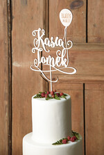 Figurki na tort / cake topper statuetki drewniane napisy na tort ślubny   1