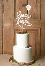 Figurki na tort / cake topper statuetki drewniane napisy na tort ślubny   2