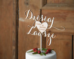 Figurki na tort / cake topper statuetki drewniane ozdoby na tort weselny   0