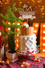 Figurki na tort / cake topper statuetki drewniane napisy na tort ślubny   1