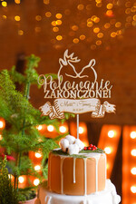 Figurki na tort / cake topper statuetki drewniane napisy na tort ślubny   2