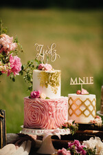 Figurki na tort / cake topper statuetki drewniane napisy na tort ślubny   1