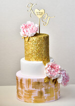 Figurki na tort / cake topper statuetki złote dekoracje tortu weselnego   1