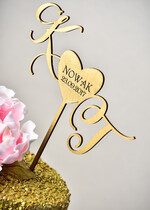 Figurki na tort / cake topper statuetki złote dekoracje tortu weselnego   2