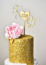 Figurki na tort / cake topper statuetki złote dekoracje tortu weselnego   0