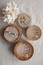 Pudełka Szkatułki na Obrączki szkatułki  szkatułka na obrączki ślubne z rozgwiadami , pudełeczko na obraczki slubne z przeźroczystym wieczkiem11