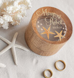 Pudełka Szkatułki na Obrączki szkatułki  szkatułka na obrączki ślubne z rozgwiadami , pudełeczko na obraczki slubne z przeźroczystym wieczkiem17