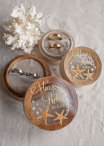 Pudełka Szkatułki na Obrączki szkatułki  szkatułka na obrączki ślubne z rozgwiadami , pudełeczko na obraczki slubne z przeźroczystym wieczkiem2