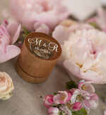 Pudełka Szkatułki na Obrączki szkatułki mini pudełeczko na obrączki ślubne przezroczyste wieczko idealnie mieści sie do kieszeni inicjały i data slubu3