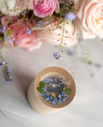 Pudełka Szkatułki na Obrączki szkatułki rustykalne białe pudełeczko na obrączki ślubne przezroczyste wieczko wasze imiona i data  żywe niezapominajki coś niebieskiego 4