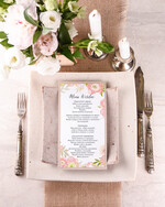 Menu boho menu weselne na stoły plan podawania posiłków, boho na romantyczne wesele1