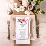 Menu boho ślubne menu karta potraw weselnych, boho wasze imiona i treść1