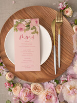 Menu boho menu weselne na stoły plan podawania posiłków, w stylu boho wasza treść0
