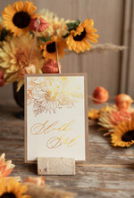 Numery na stół Glamour tabliczka z numerem stołu weselnego, złote klasyczne i eleganckie0