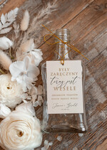 Zawieszki na butelki botaniczne podróżnicze  etykiety na wódkę weselną, boho dowolny tekst0