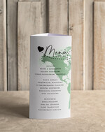 Menu botaniczne podróżnicze  menu ślubne z planem posiłków, numer stołu i menu w jednym, karta drinków na weselu, menu weselne z mapą świata, ozdoba na stoły weselne 2