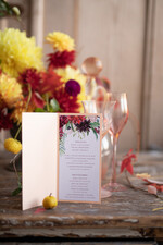 Menu botaniczne podróżnicze  menu weselne na stół karta dań weselnych, vintage wasz tekst1